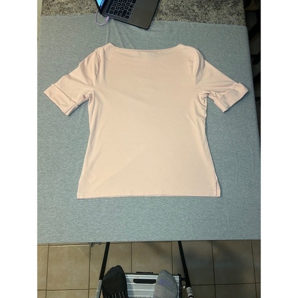 LAUREN Ralph Lauren Womens Pink Boat Neck Cuffed Sleeve T Shirt Top XL - Picture 7 of 10
